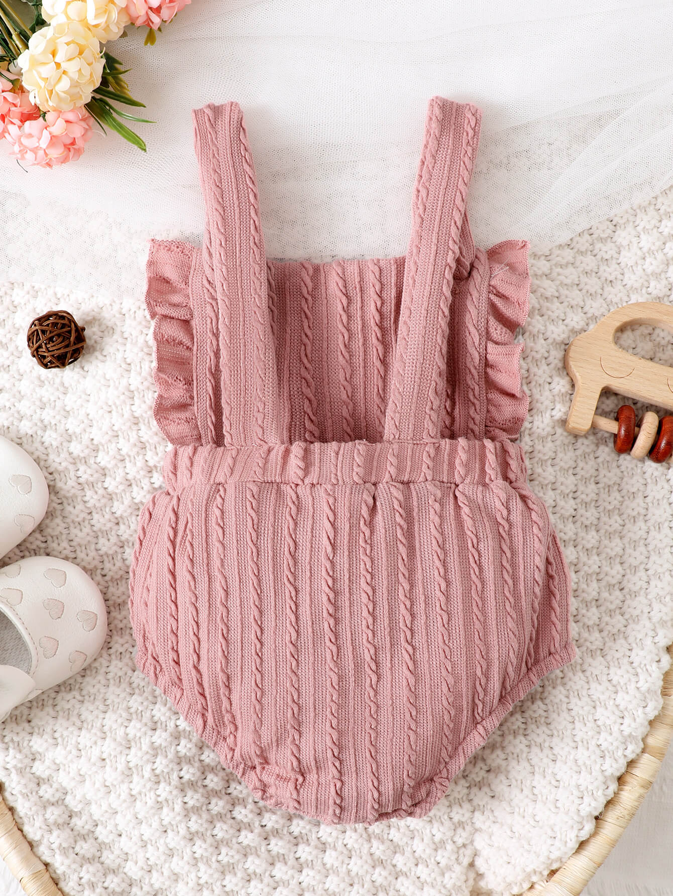 Baby Girl Textured Ruffled Bodysuit - nailedmoms