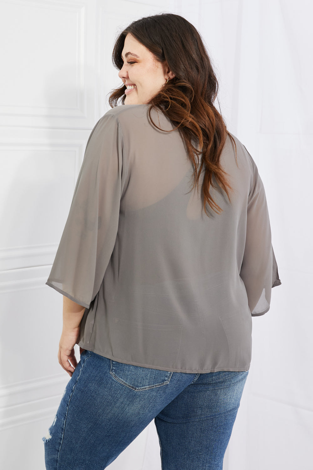 Melody Just Breathe Full Size Chiffon Kimono in Grey - nailedmoms