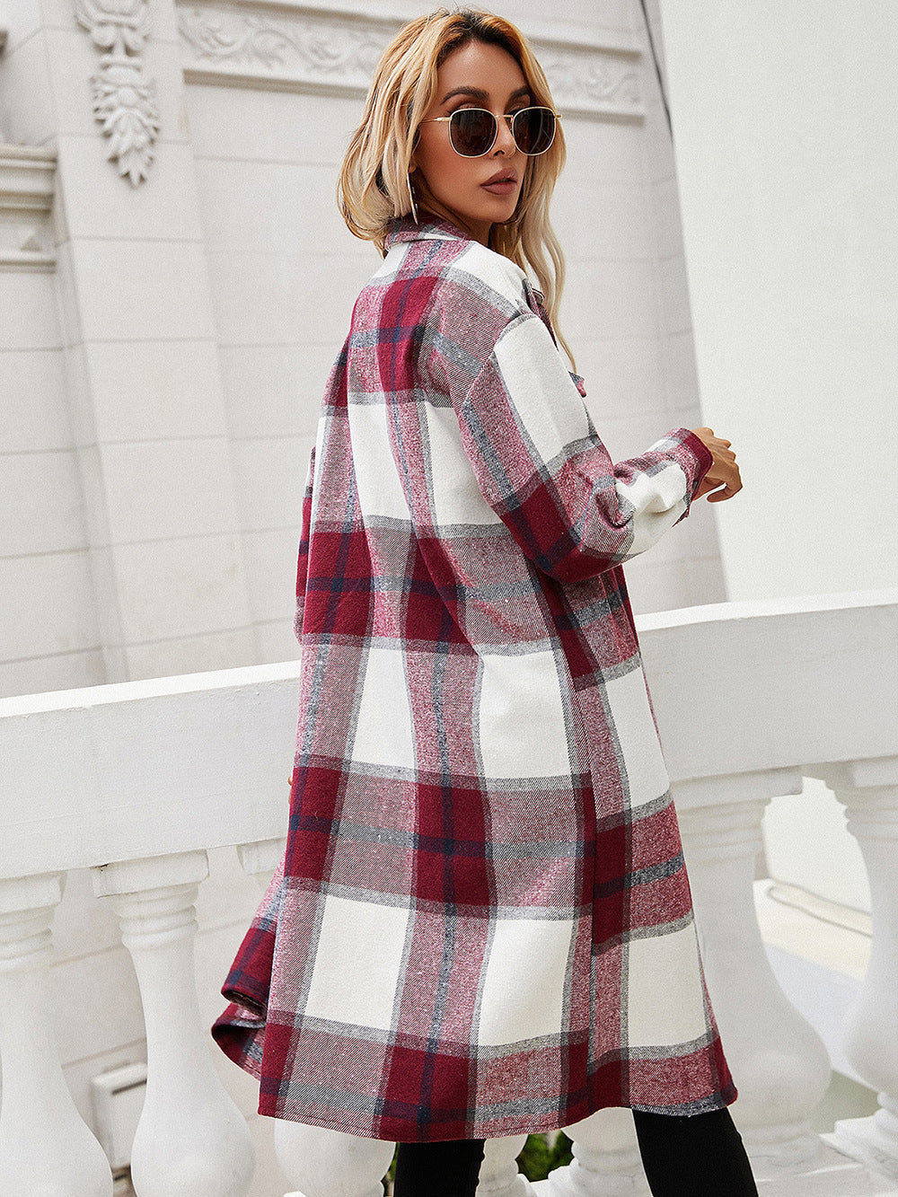 Plaid Longline Shirt Jacket - nailedmoms
