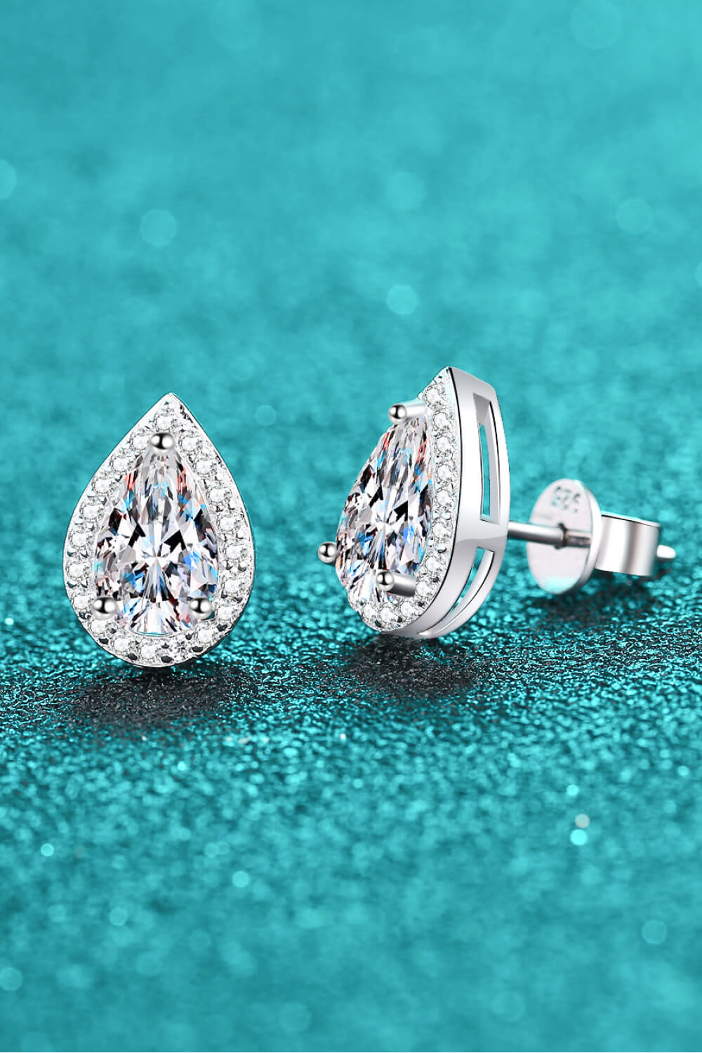 Moissanite Teardrop Stud Earrings - nailedmoms