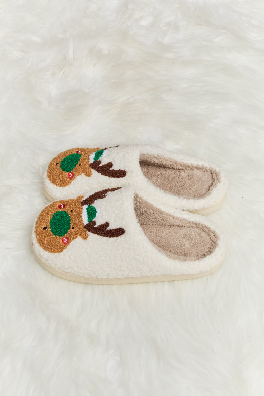 Melody Rudolph Print Plush Slide Slippers - nailedmoms