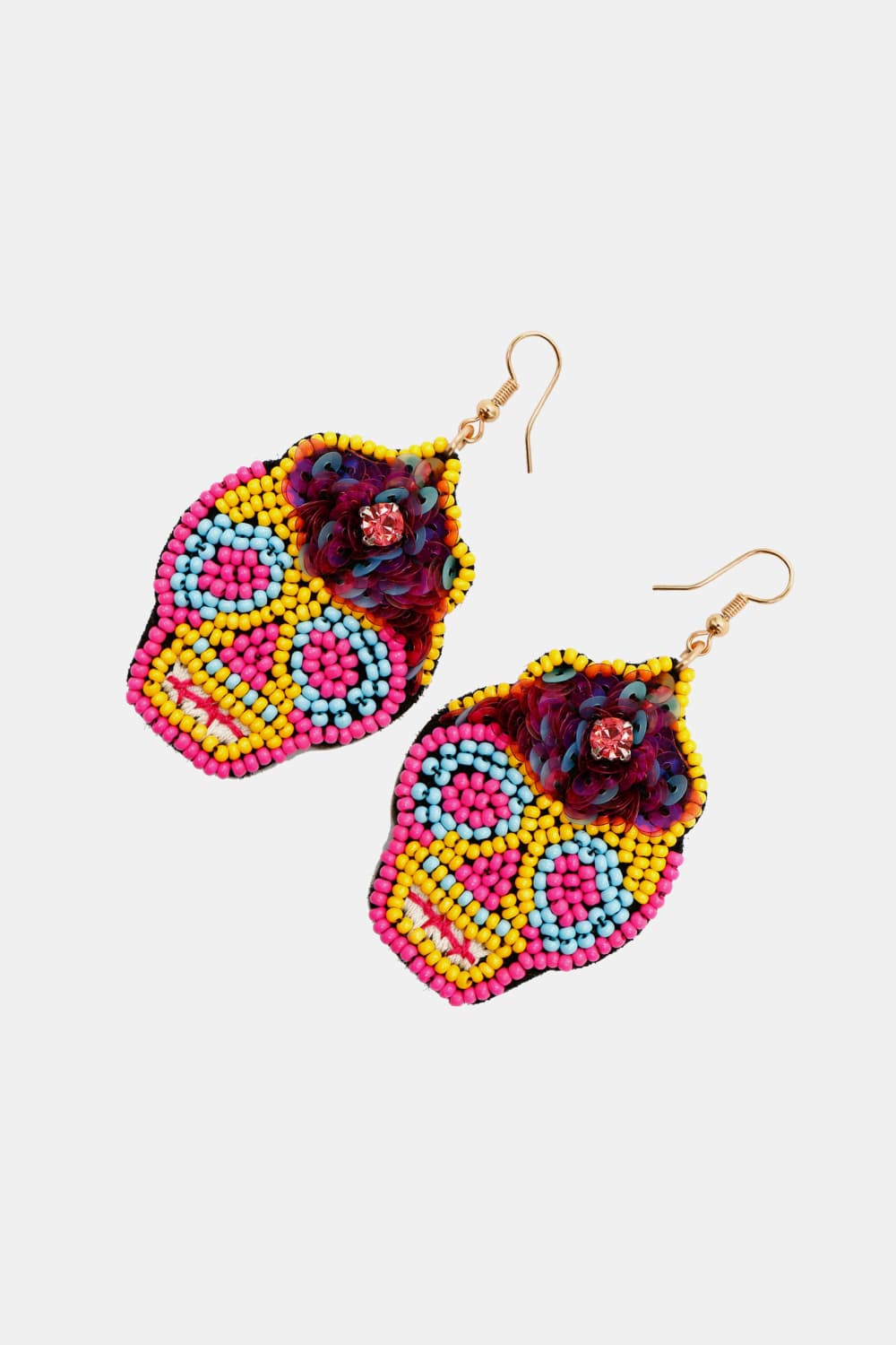 Copper Beaded Detail Dangle Earrings - nailedmoms