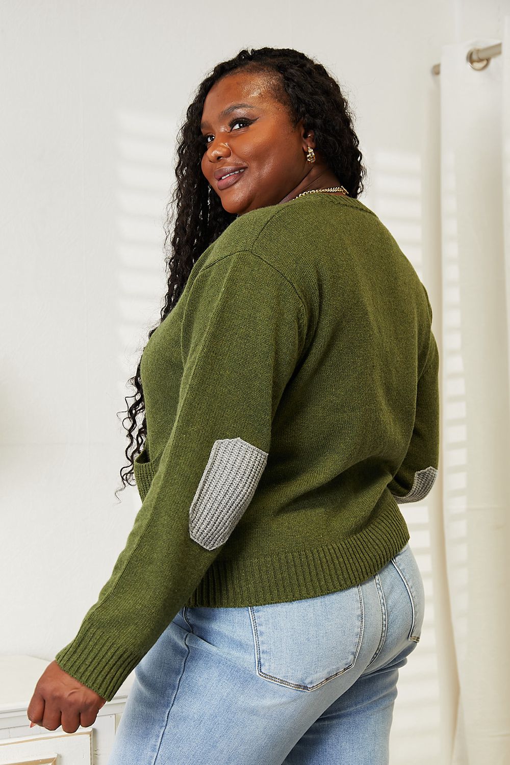 Heimish Full Size Long Sleeve V Neck Button Down Cardigan - nailedmoms