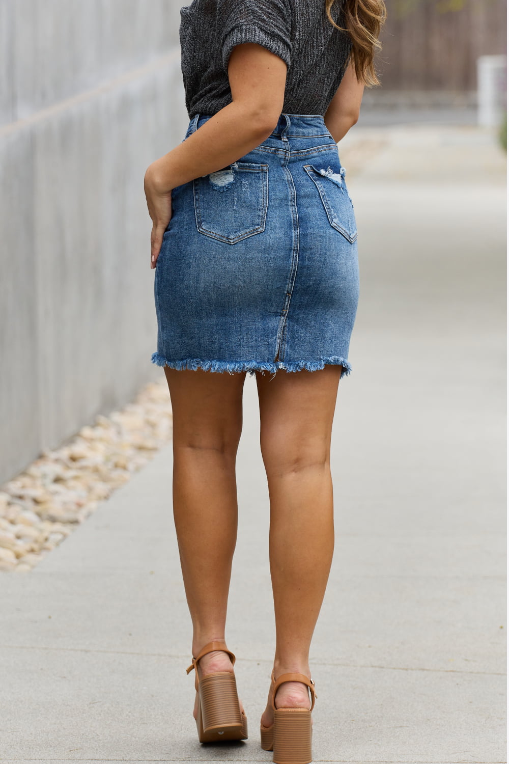 RISEN Amelia Full Size Denim Mini Skirt - nailedmoms