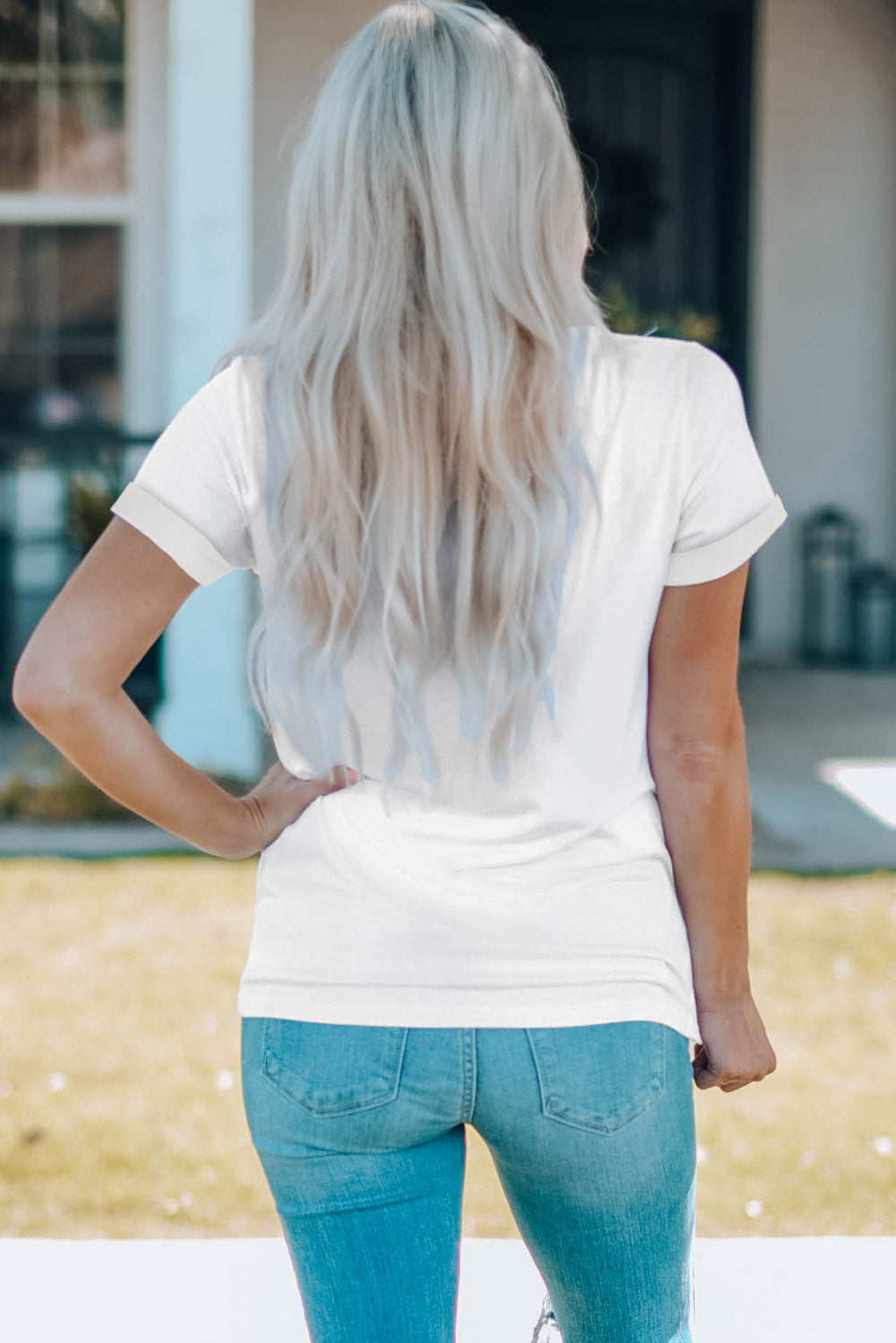 Cowboy Hat Graphic Round Neck Tee - nailedmoms