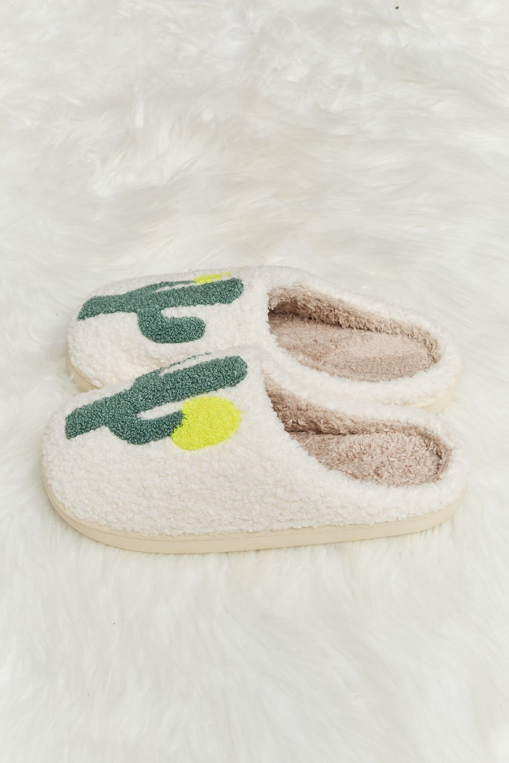 Melody Cactus Plush Slide Slippers - nailedmoms