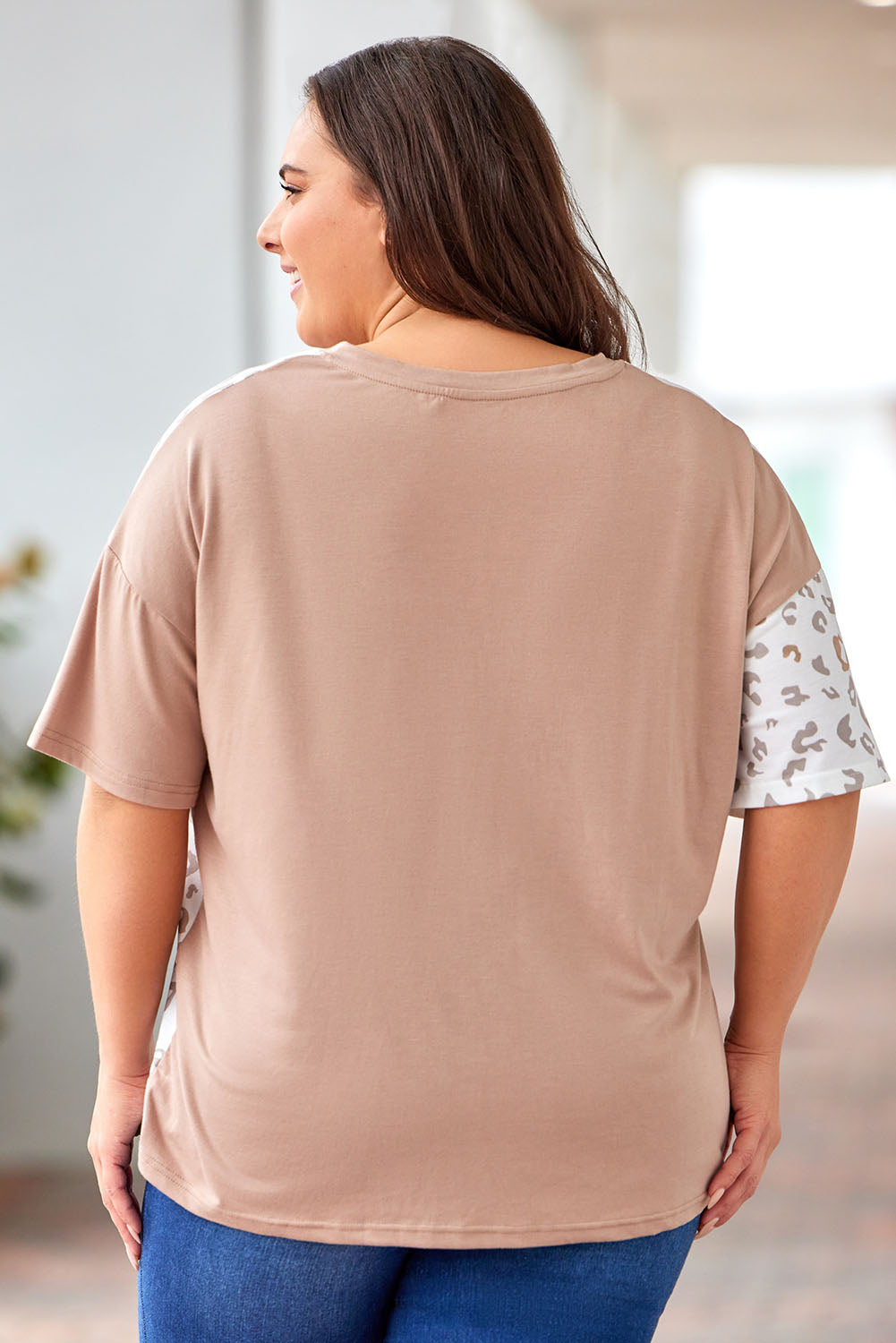 Plus Size Leopard V-Neck T-Shirt - nailedmoms