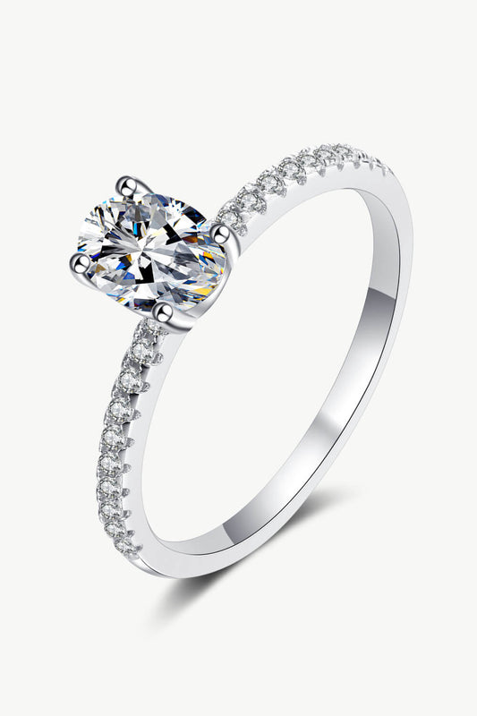 925 Sterling Silver Inlaid 1 Carat Moissanite Ring - nailedmoms