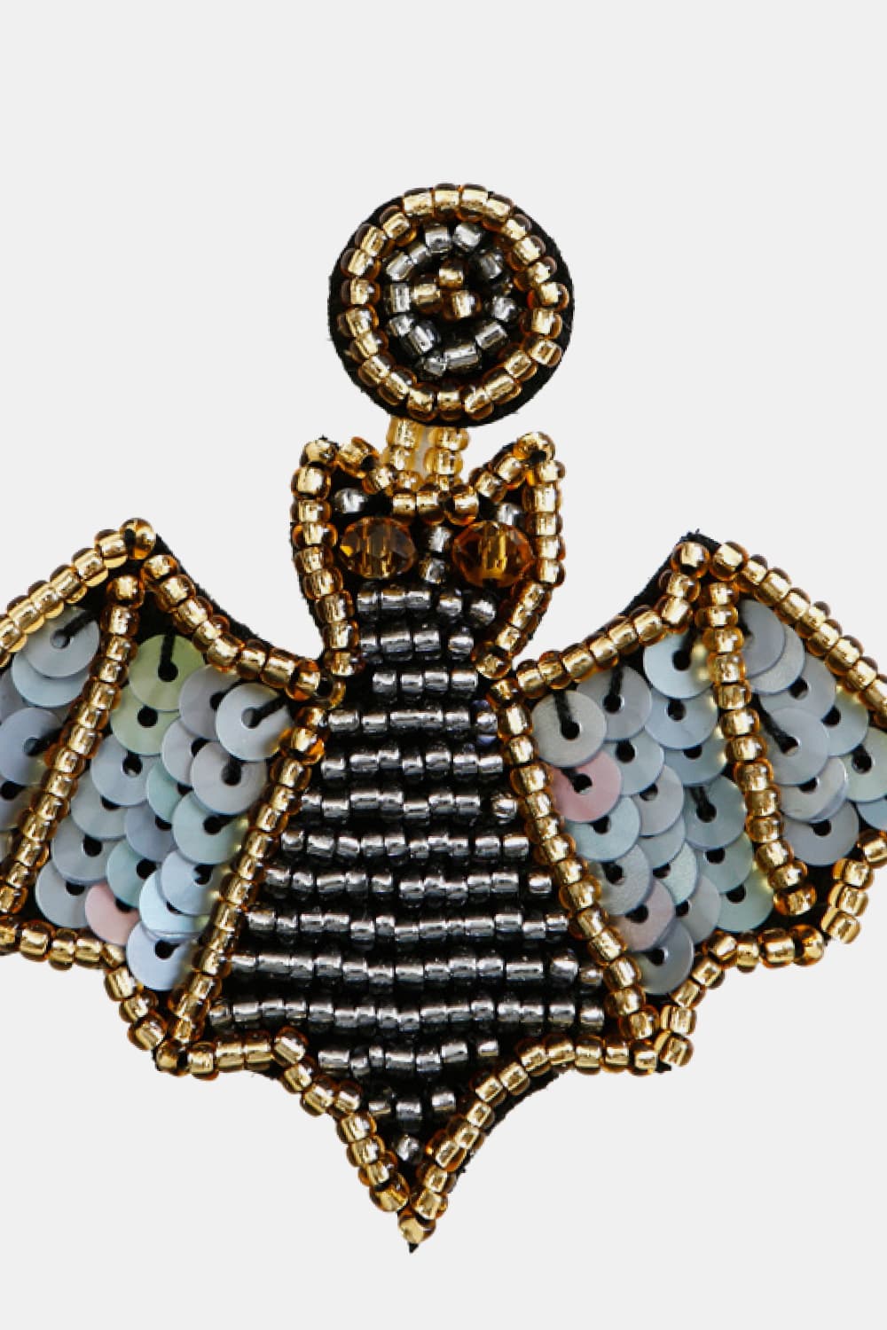 Bat Shape Beaded Dangle Earrings - nailedmoms