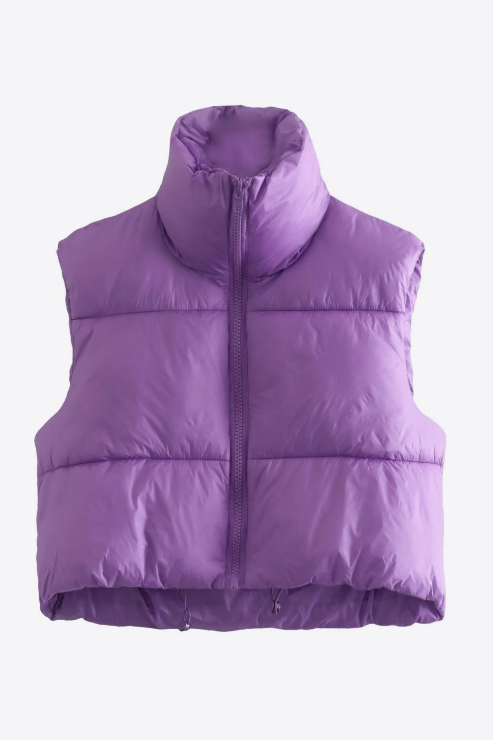 Zip-Up Drawstring Puffer Vest - nailedmoms