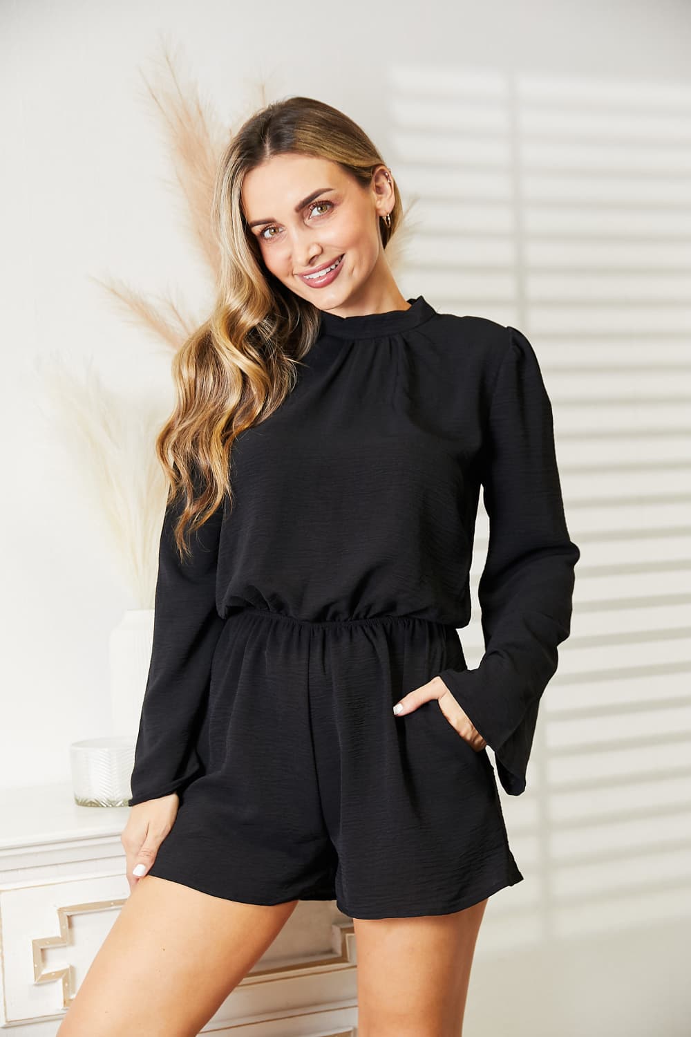 Culture Code Full Size Open Back Romper with Pockets - nailedmoms