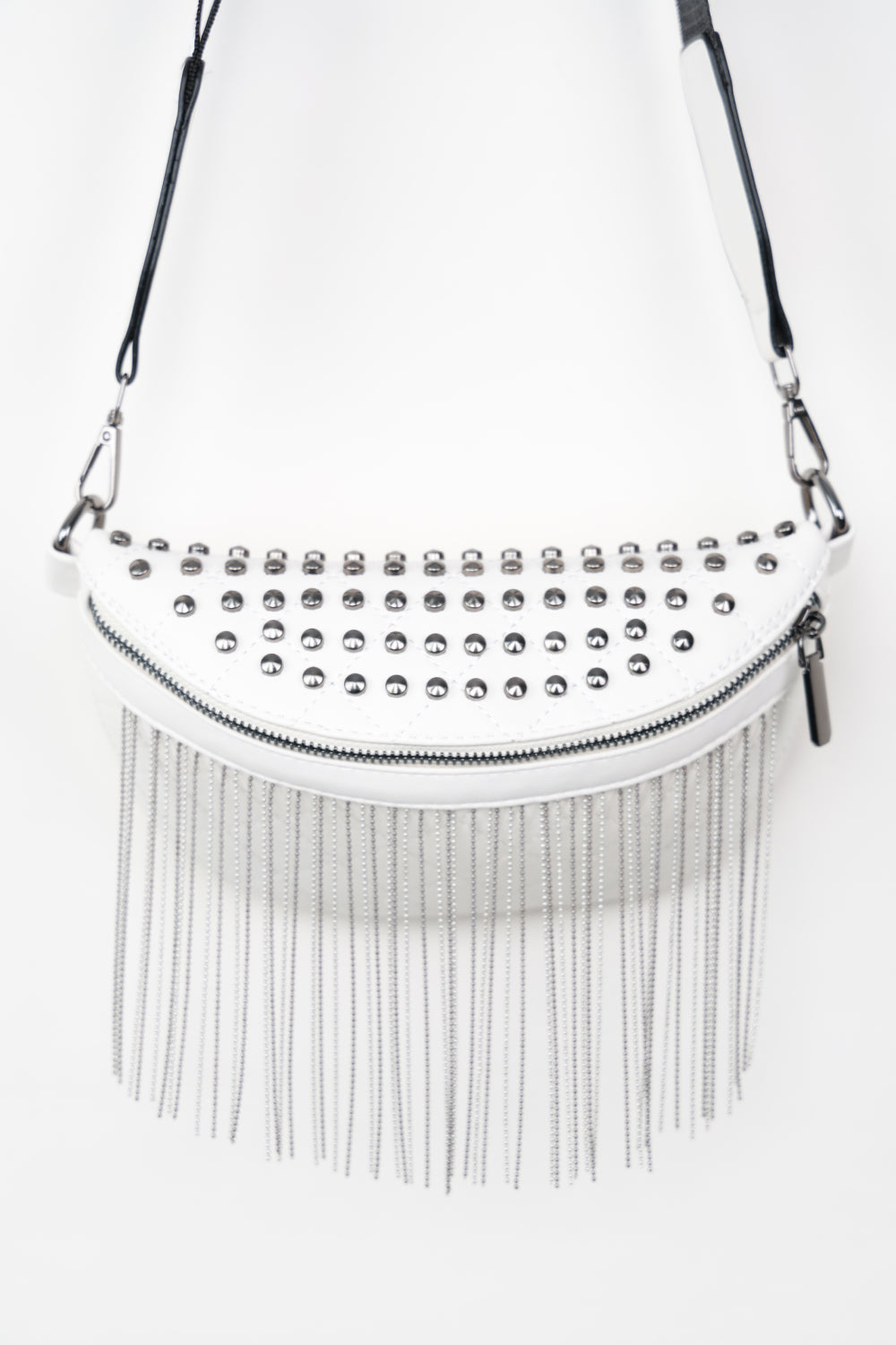 PU Leather Studded Sling Bag with Fringes - nailedmoms