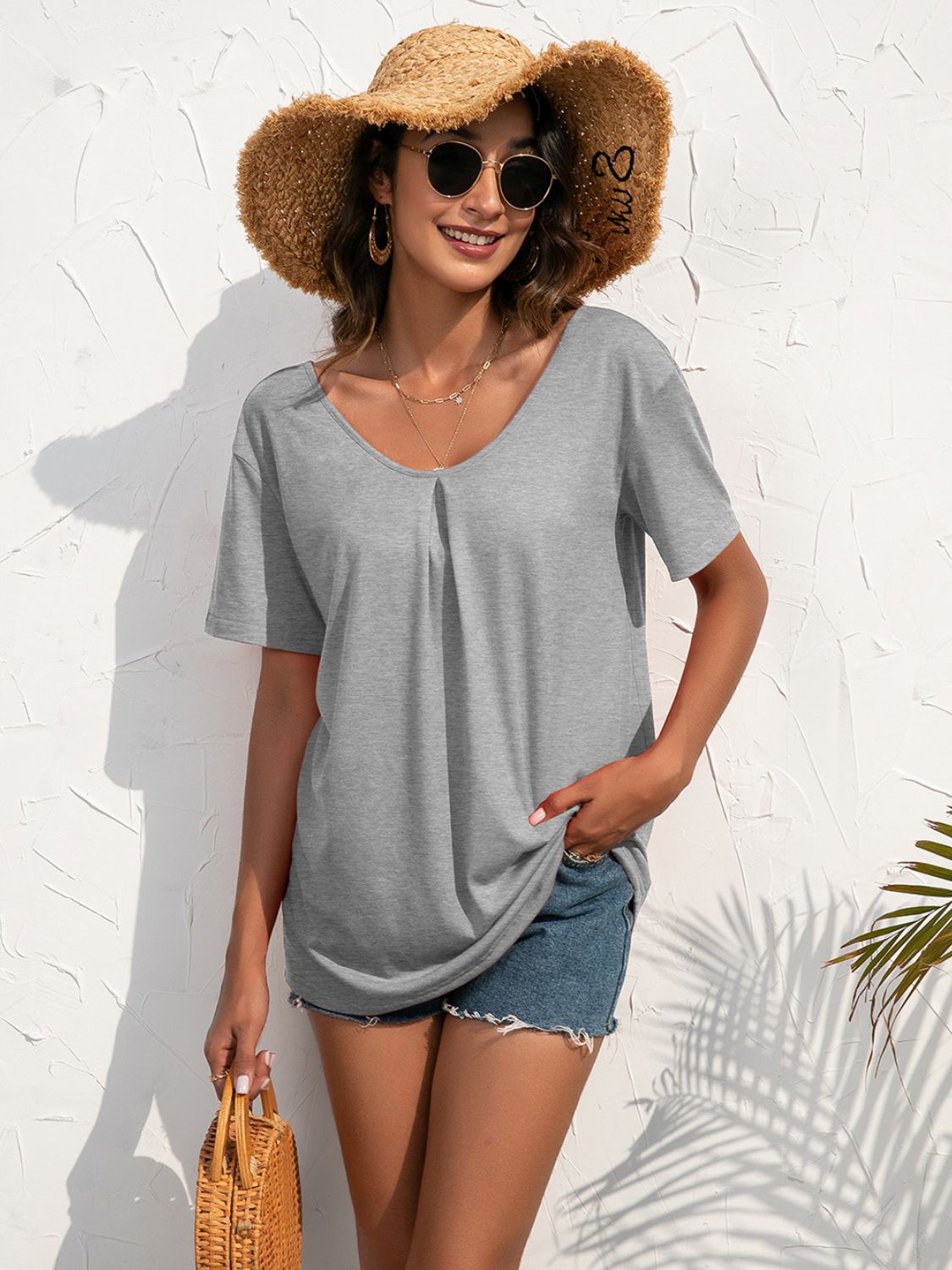 Lace Trim Short Sleeve Top - nailedmoms