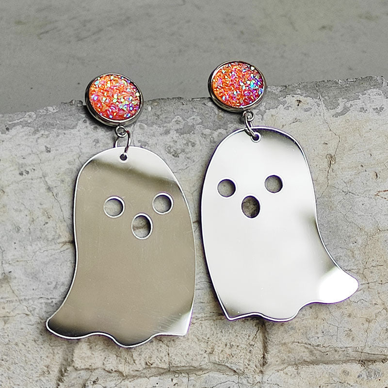 Ghost Shape Acrylic Dangle Earrings - nailedmoms