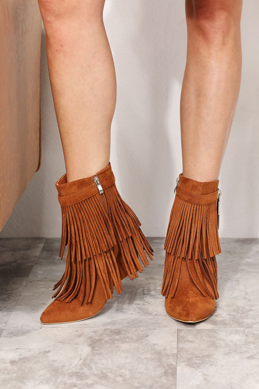 Legend Women's Tassel Wedge Heel Ankle Booties - nailedmoms