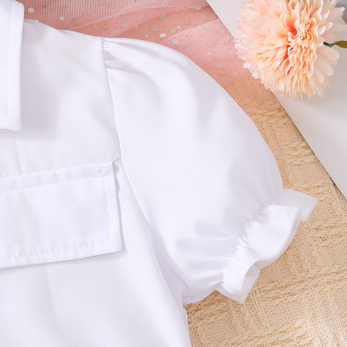 Girls Two-Tone Belted Shirt Dress - nailedmoms