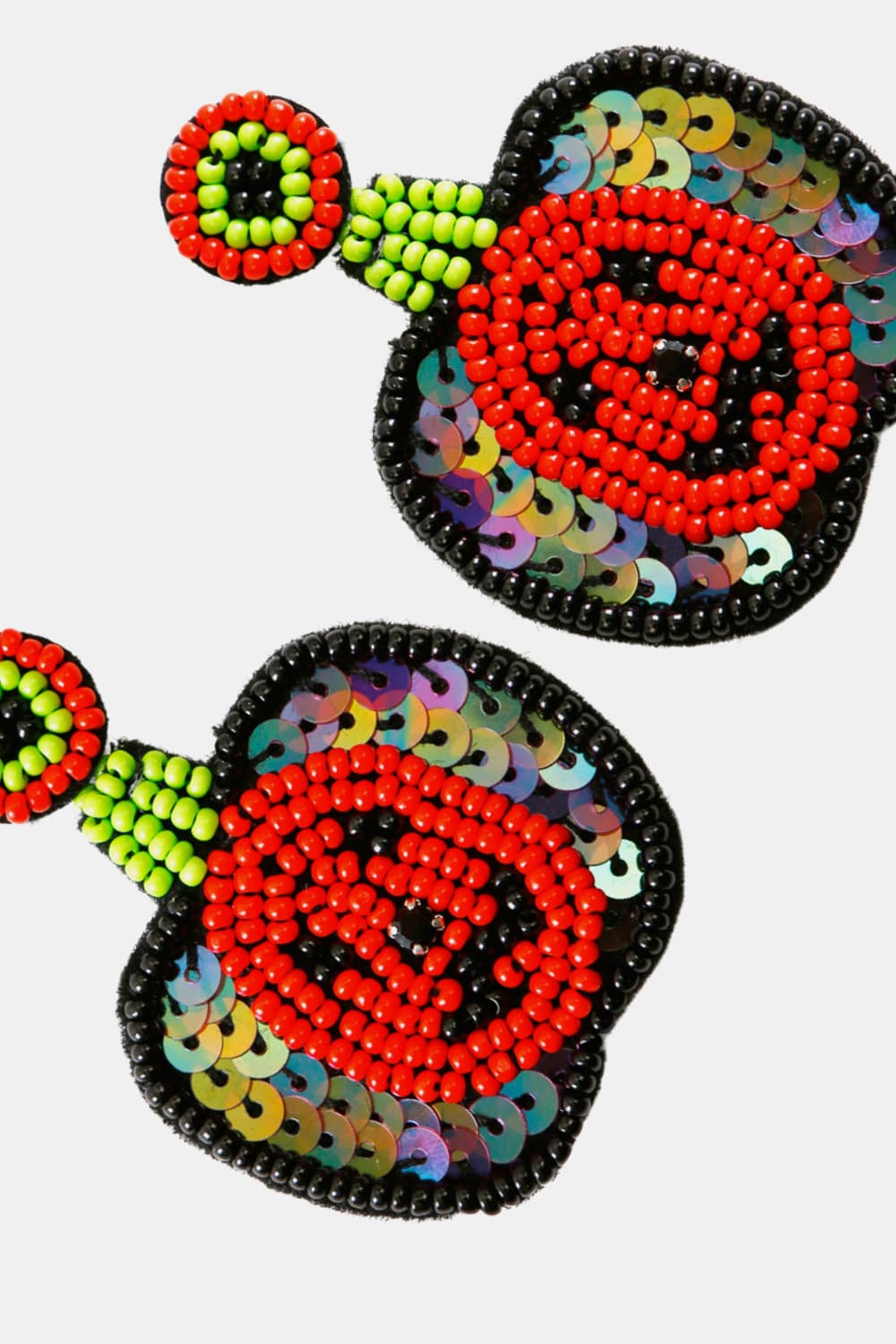 Pumpkin Shape Beaded Dangle Earrings - nailedmoms