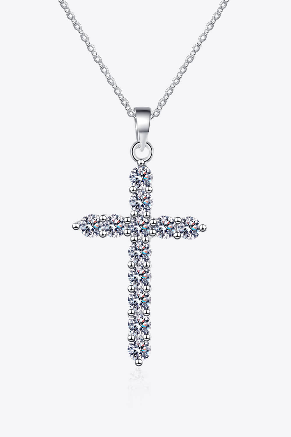 925 Sterling Silver Cross Moissanite Necklace - nailedmoms