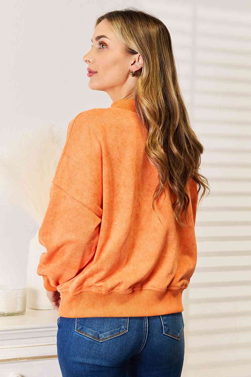 Basic Bae Round Neck Dropped Shoulder Sweatshirt - nailedmoms
