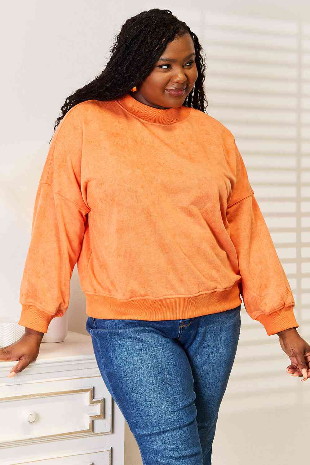 Basic Bae Round Neck Dropped Shoulder Sweatshirt - nailedmoms