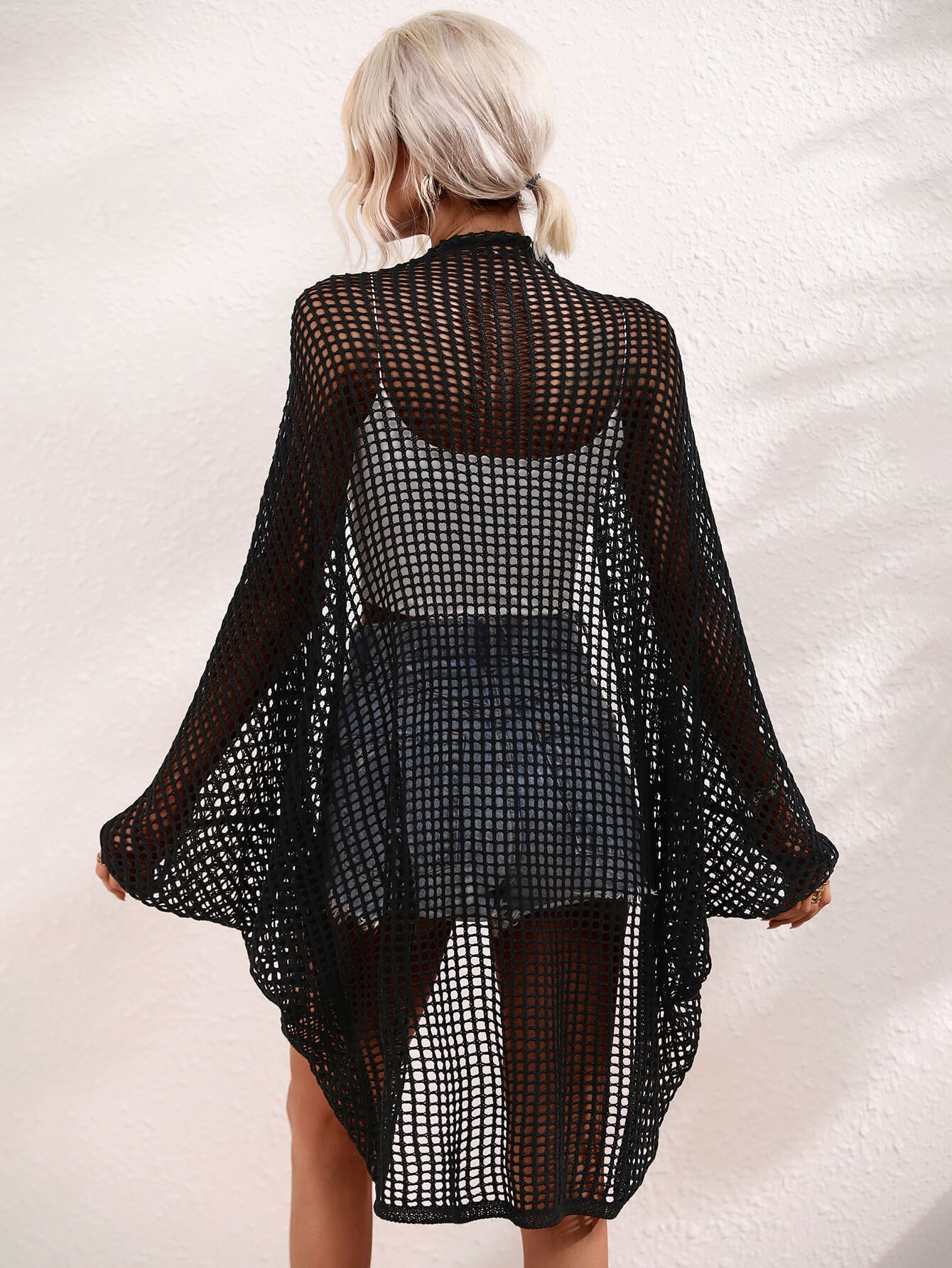Openwork Open Front Longline Cover Up - nailedmoms