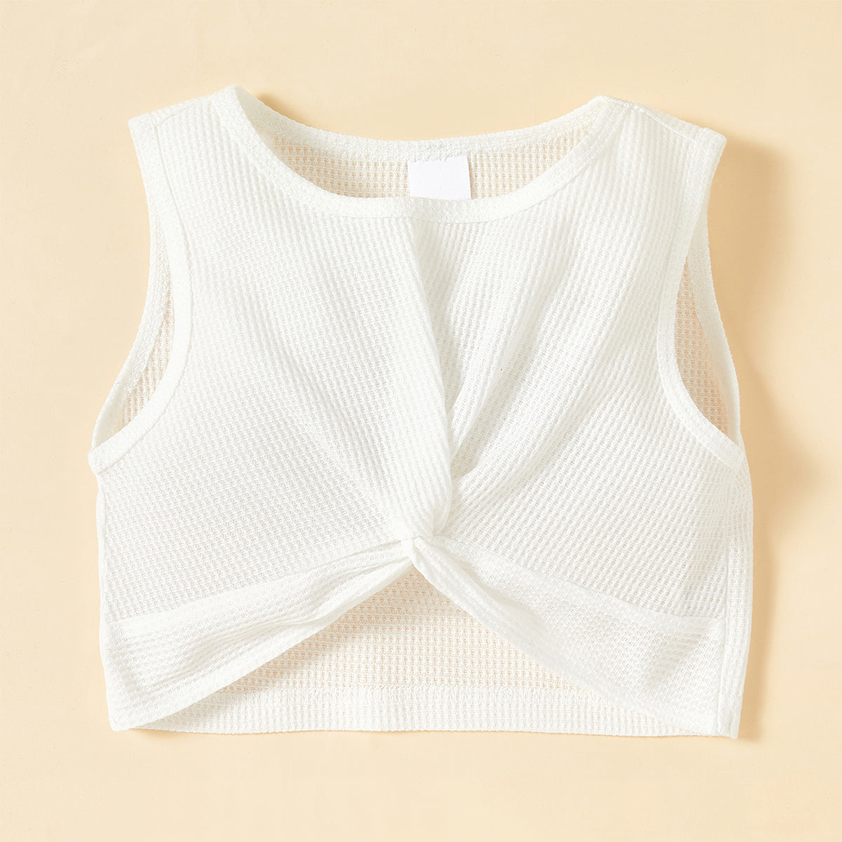 Kids Twist Front Waffle-Knit Tank and Shorts Set - nailedmoms