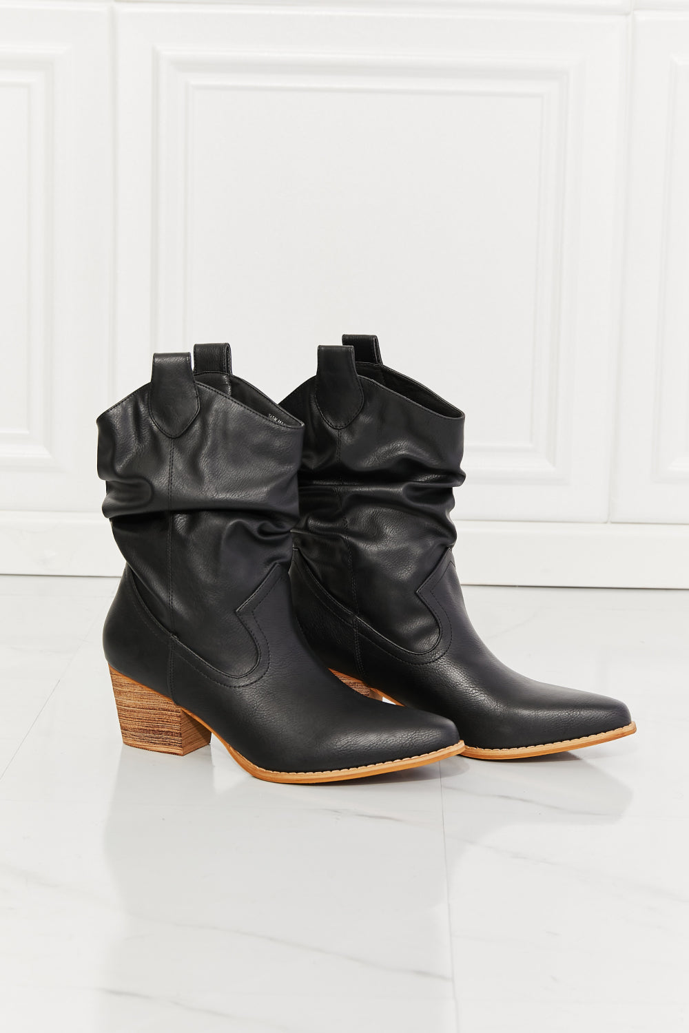 MMShoes Better in Texas Scrunch Cowboy Boots in Black - nailedmoms