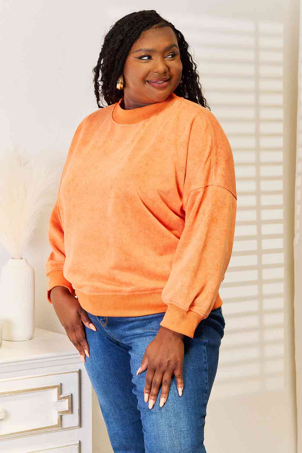 Basic Bae Round Neck Dropped Shoulder Sweatshirt - nailedmoms