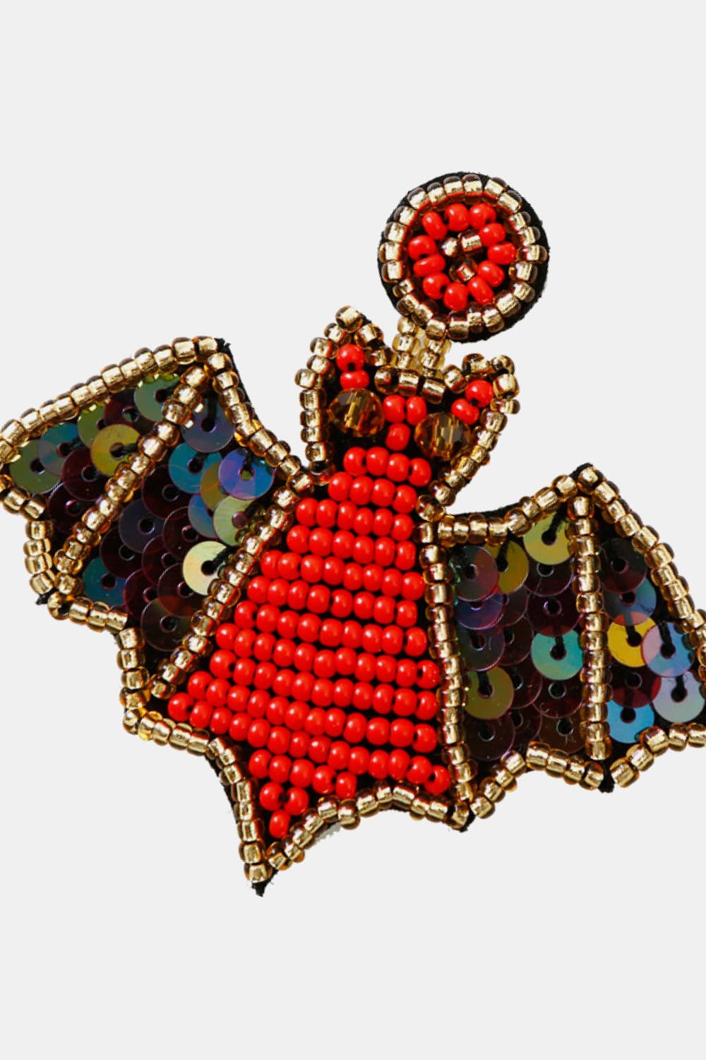 Bat Shape Beaded Dangle Earrings - nailedmoms