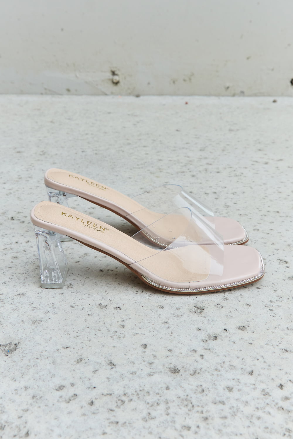 DDK Make Myself Clear Mule Block Heels - nailedmoms