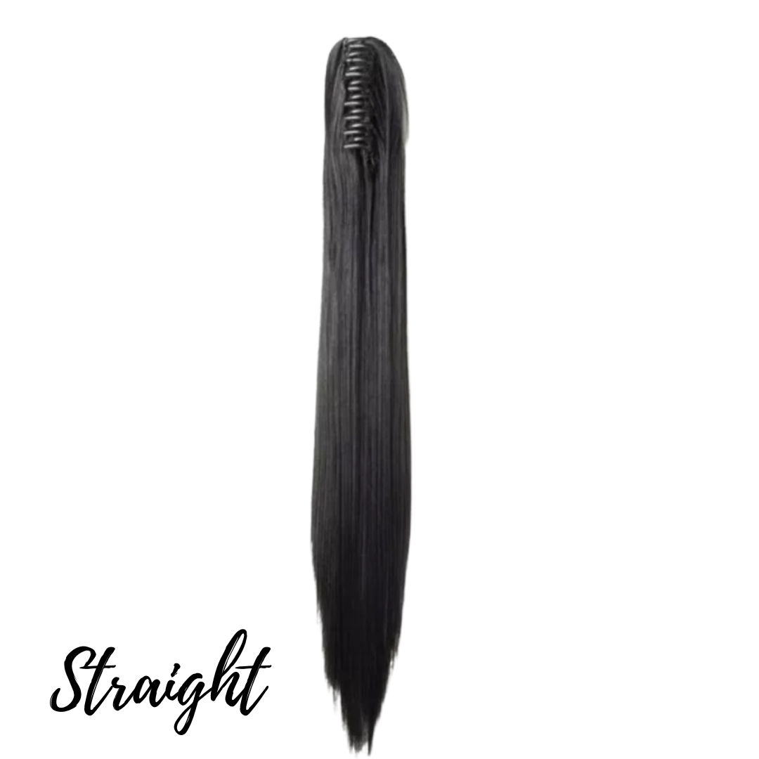 Black Ponytail Clip Hair Extension - nailedmoms