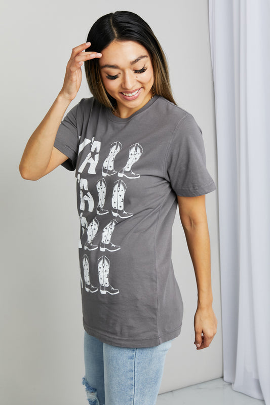 mineB Full Size Y'ALL Cowboy Boots Graphic Tee - nailedmoms