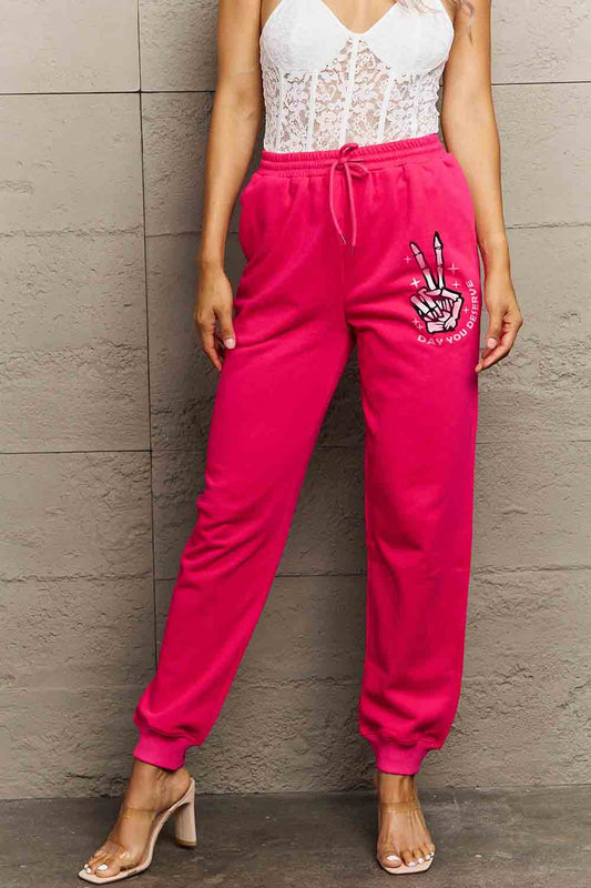 Simply Love Simply Love Full Size Drawstring DAY YOU DESERVE Graphic Long Sweatpants - nailedmoms