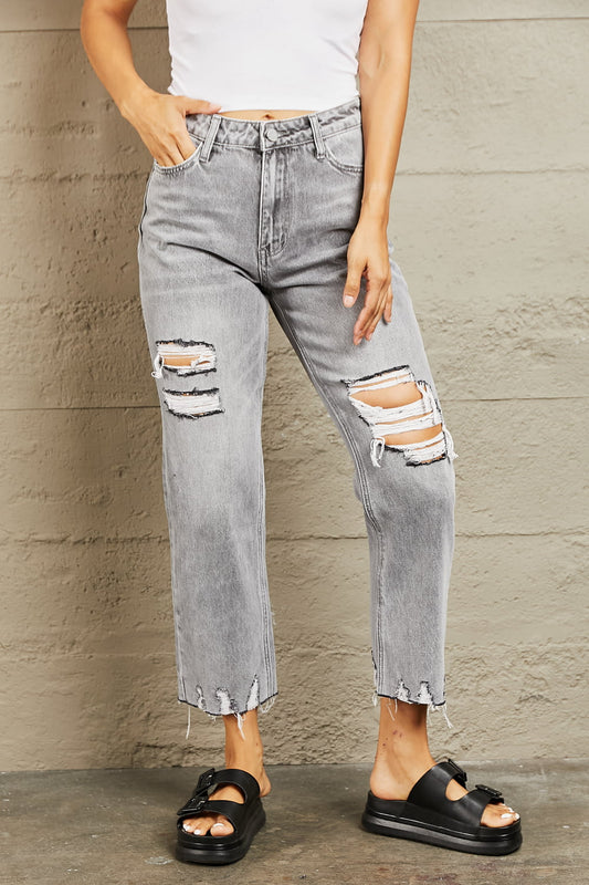 BAYEAS High Waisted Cropped Mom Jeans - nailedmoms