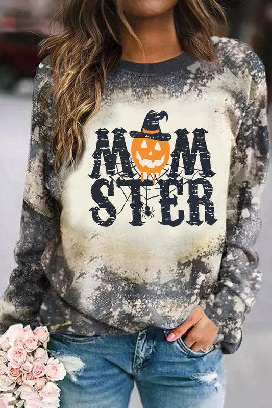 Round Neck Long Sleeve MOMSTER Graphic Sweatshirt - nailedmoms