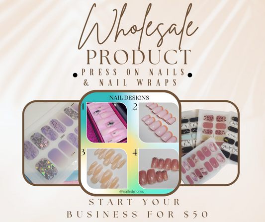 Wholesale Press On Nail Sets & 100% Gel Nail Art Wrap Stickers - nailedmoms