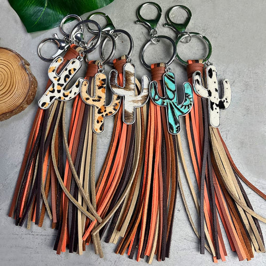 Cactus Keychain with Tassel - nailedmoms