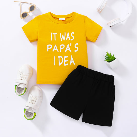 Kids IT WAS PAPA'S IDEA Graphic Tee and Shorts Set - nailedmoms