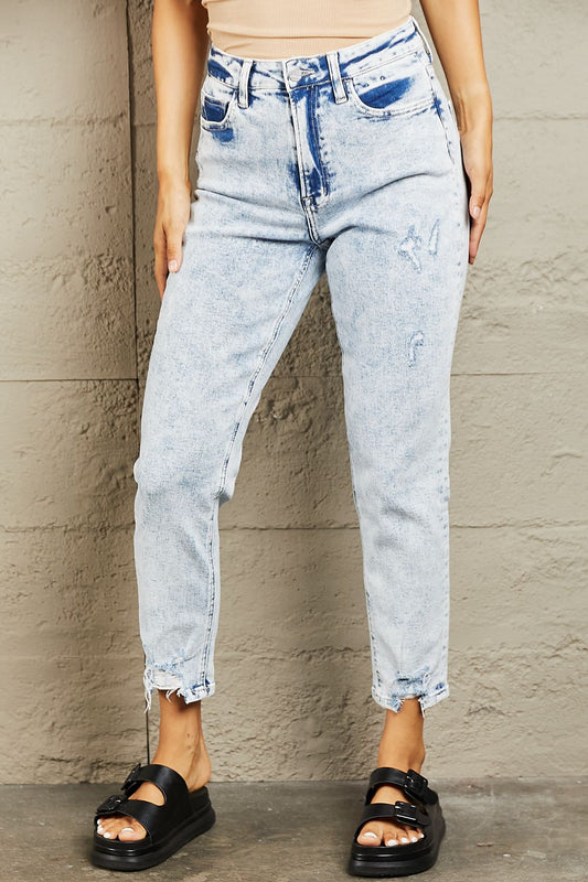 BAYEAS High Waisted Acid Wash Skinny Jeans - nailedmoms