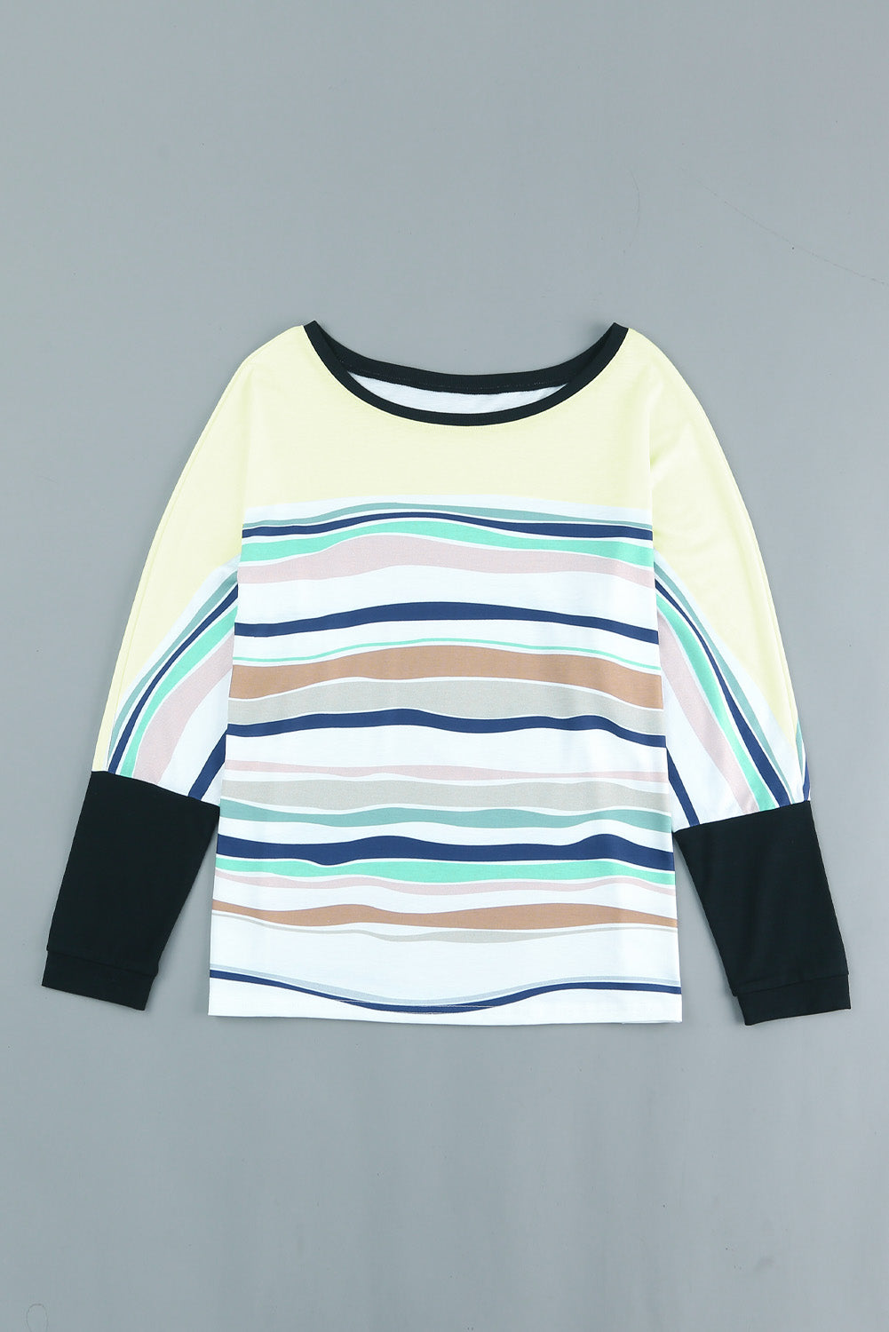 Striped Round Neck Long Sleeve Top - nailedmoms