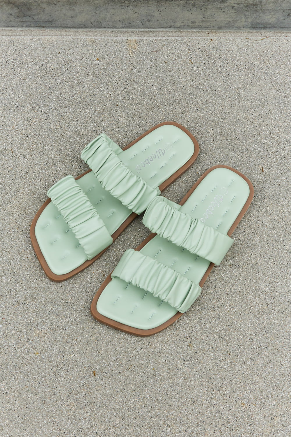 Weeboo Double Strap Scrunch Sandal in Gum Leaf - nailedmoms