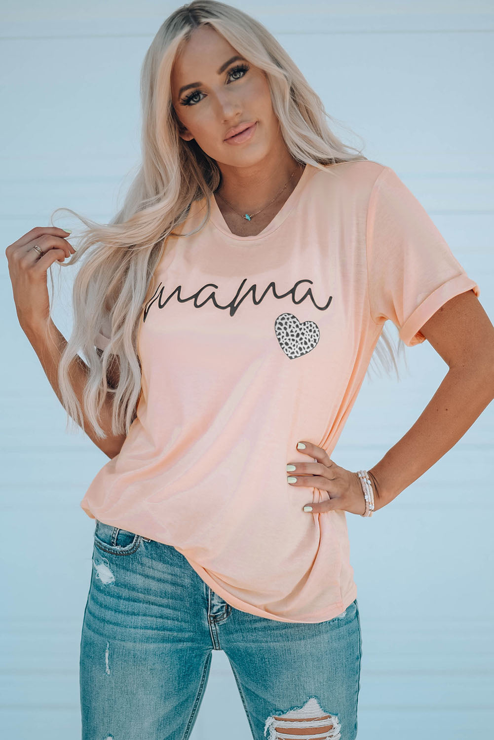MAMA Heart Graphic Tee Shirt - nailedmoms
