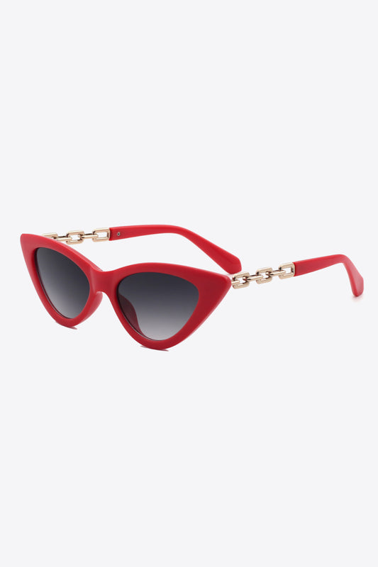 Chain Detail Cat-Eye Sunglasses - nailedmoms