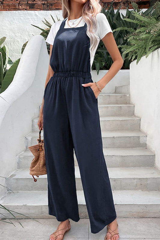 Elastic Waist Overalls with Pockets - nailedmoms