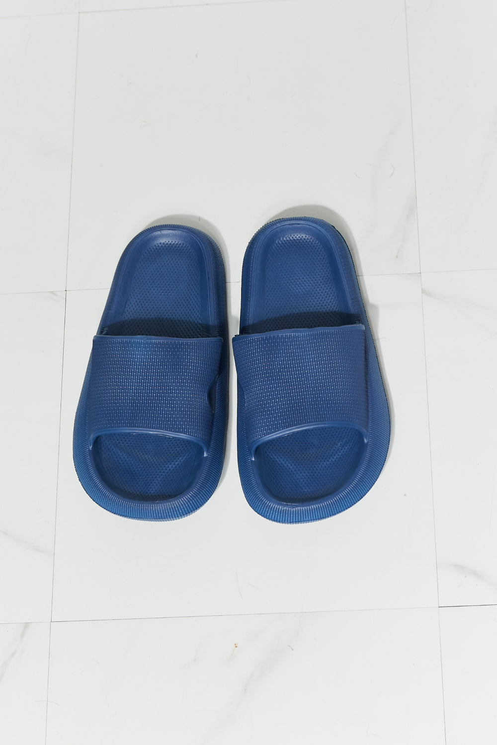 MMShoes Arms Around Me Open Toe Slide in Navy - nailedmoms
