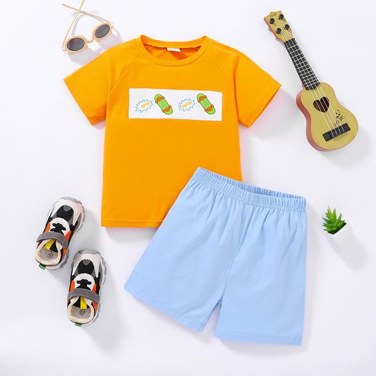 Kids Graphic Raglan Sleeve Tee and Shorts Set - nailedmoms