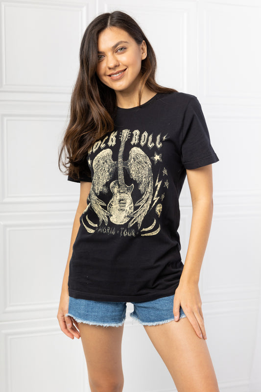 mineB Full Size Rock & Roll Graphic Tee - nailedmoms