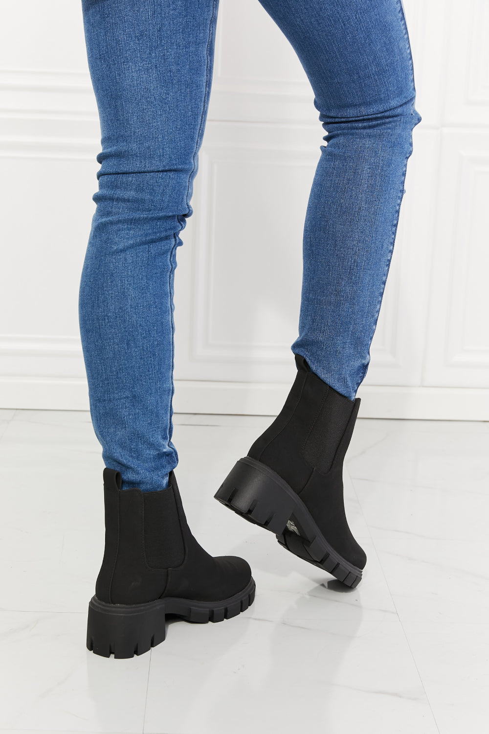 MMShoes Work For It Matte Lug Sole Chelsea Boots in Black - nailedmoms
