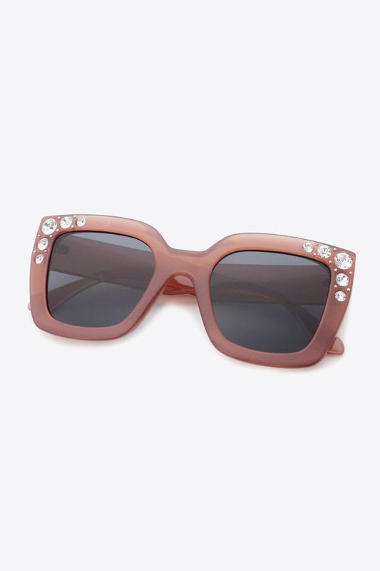 Inlaid Rhinestone Polycarbonate Sunglasses - nailedmoms