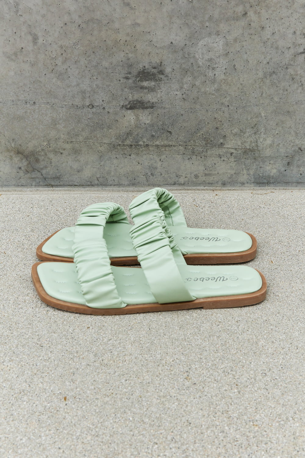 Weeboo Double Strap Scrunch Sandal in Gum Leaf - nailedmoms